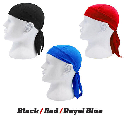 3 Pack Skull Cap Motorcycle Head Wrap Tie Durag Cycling Hat Quick-Drying
