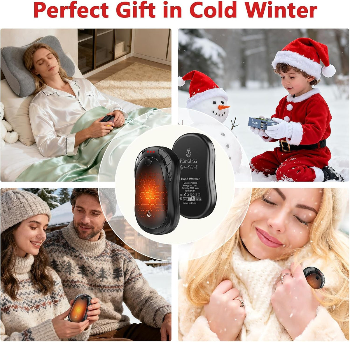 Rechargeable Electric Hand Warmers 2 Pack Portable Fast Heating Winter Gloves