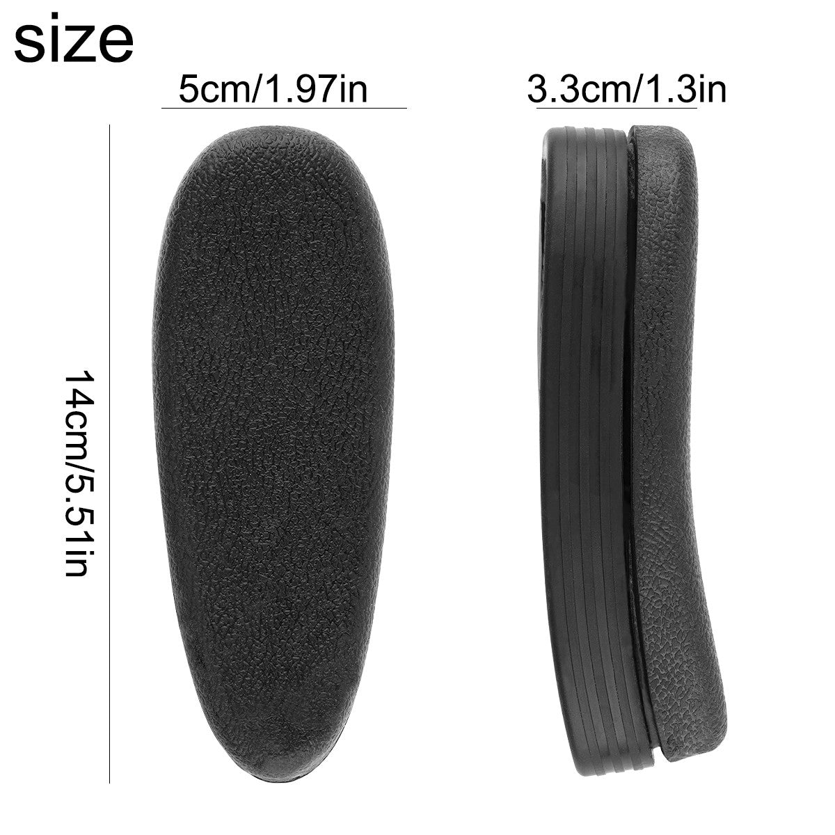 Recoil Pad for 6-Position Rifle Stocks Non-Slip Shock Absorbing Butt Pad