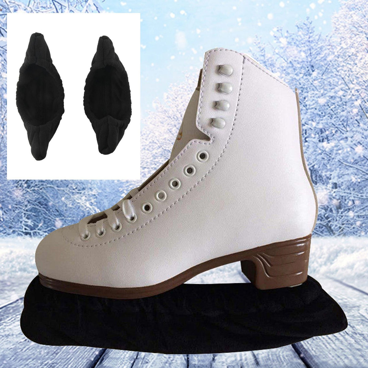 Ice Skate Blade Guards Protectors for Hockey and Figure Skates - Black 33x6.5CM