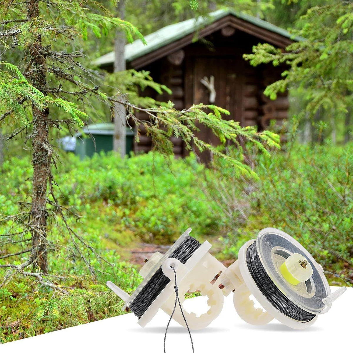 Kevlar Trip Wire Alarm Device for Camping Security Perimeter 85ft Reusable Reel
