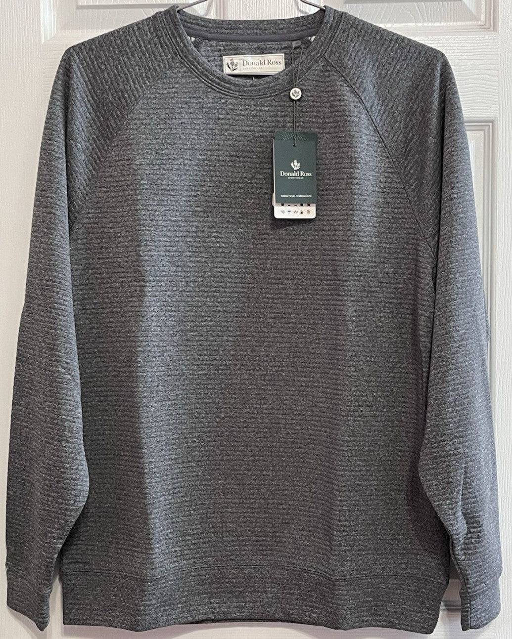 Men's Golf Sweater Black Crew Neck Dornoch Pullover Large
