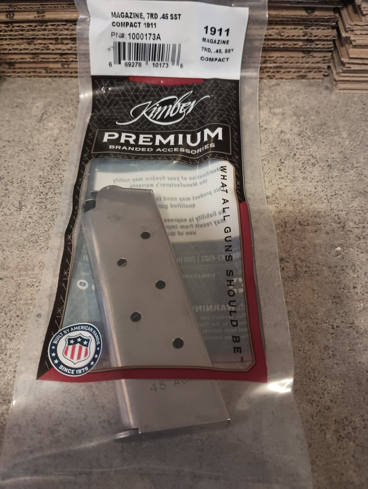 Kimber Compact & Ultra .45 ACP OEM 7-Round Stainless Steel Magazines - Lot of 2