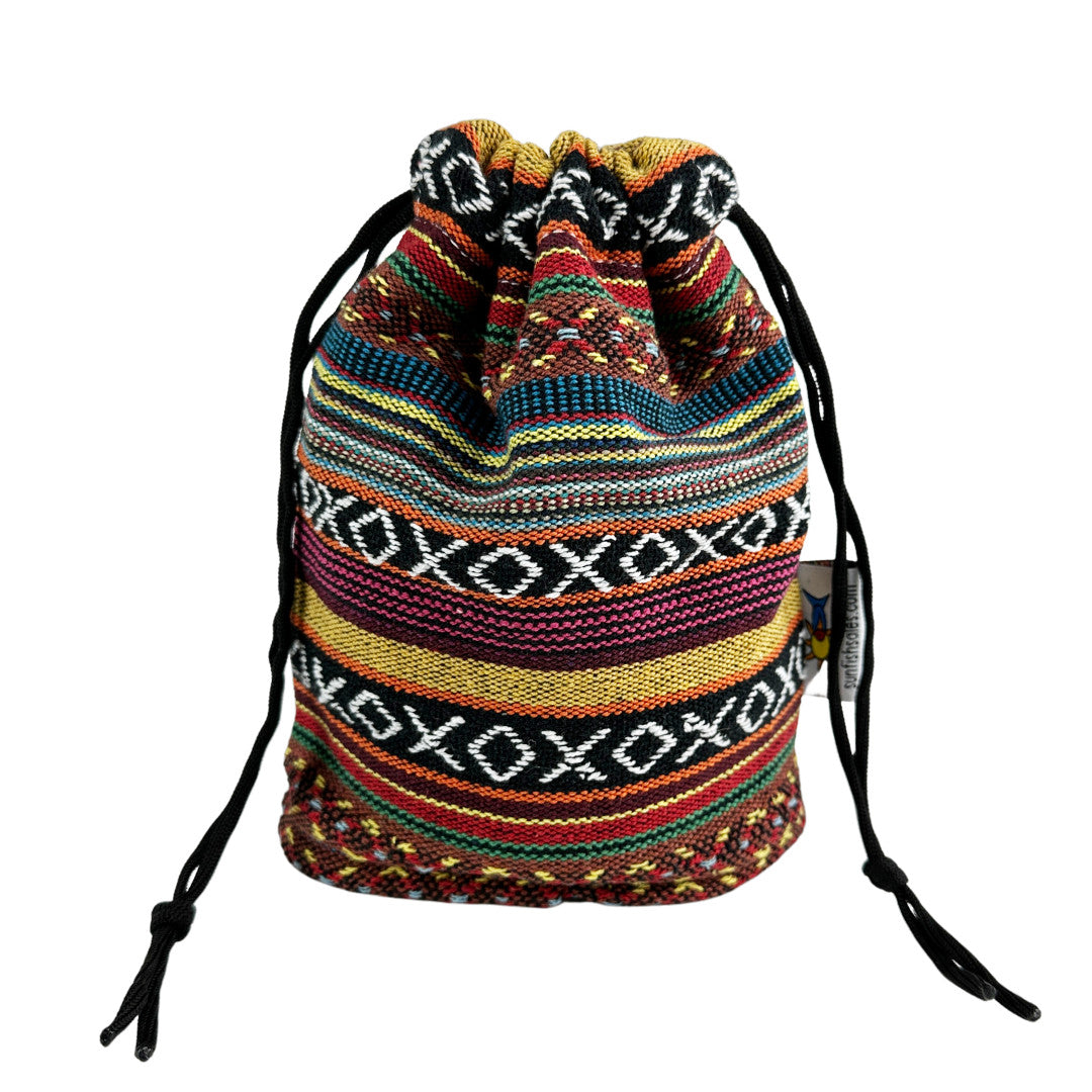 Golf Valuables Pouch - Handcrafted Woven Fabric Essentials Bag with Fleece Lining