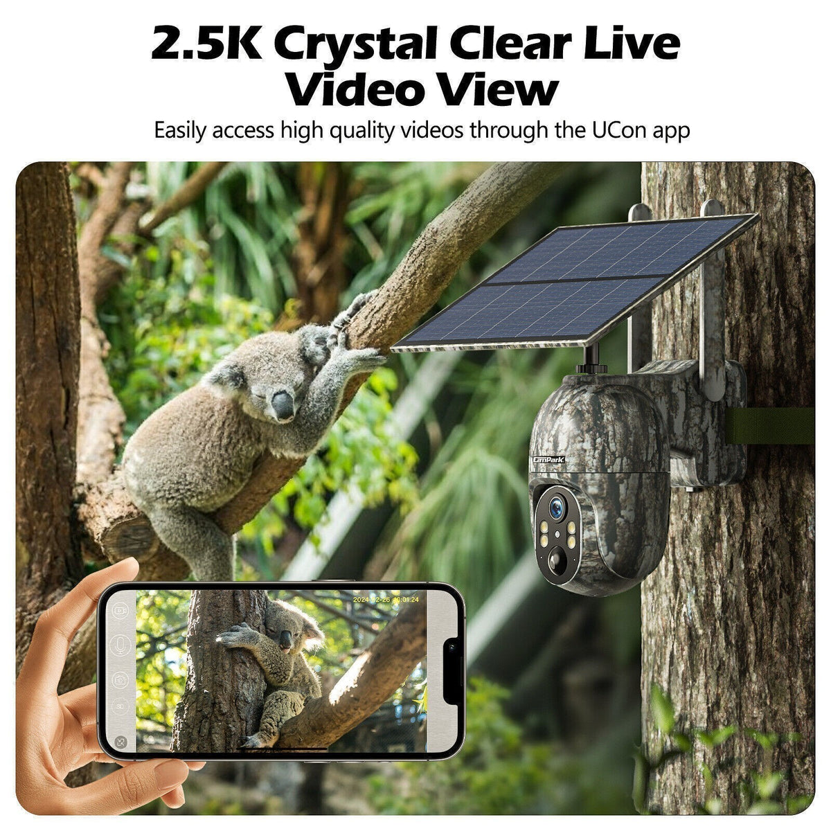 Solar Powered 4G LTE Trail Camera with Night Vision & SIM Card - 2 Pack