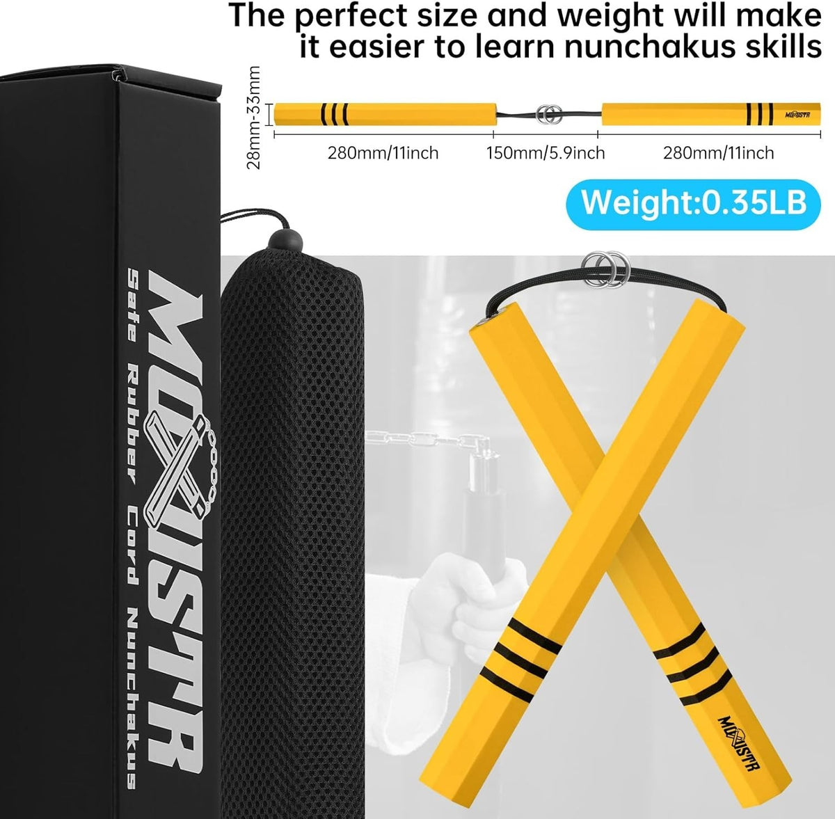 Martial Arts Practice Nunchakus - Lightweight Flexible Foam Training Toy