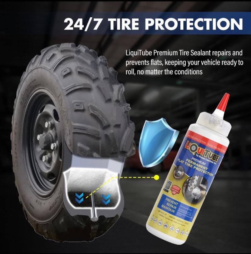 Heavy Duty Tire Sealant - Permanent Flat Tire Protection for Industrial & Farm Equipment - 16 Oz