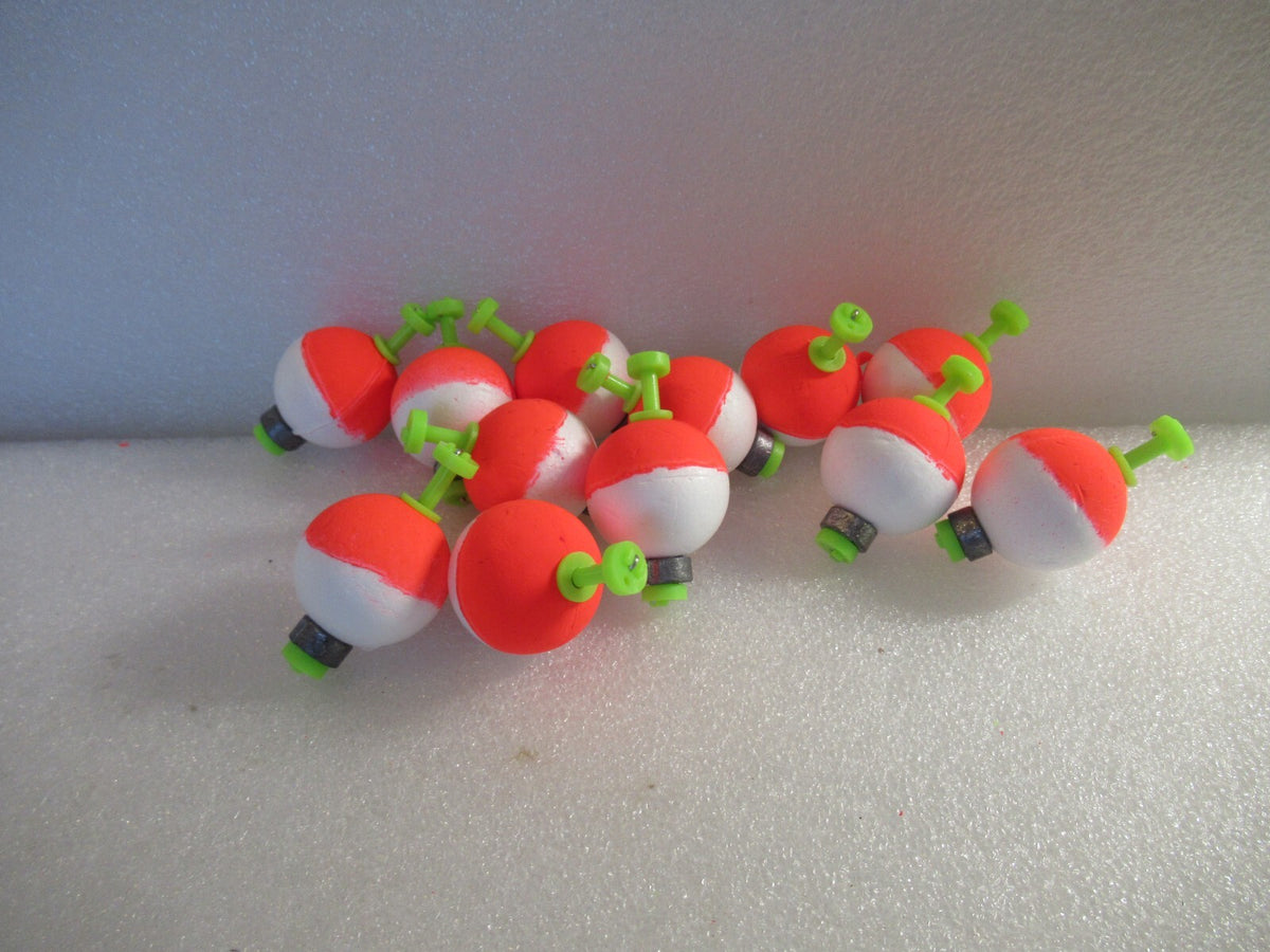 12 Pieces 1-inch Round Fishing Floats - Weighted Foam Bobbers for Tackle