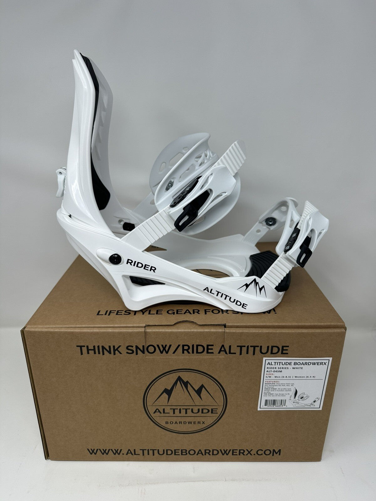 Mens Snowboard Bindings with 4x4 Mounting System - Fits Burton Boots S/M