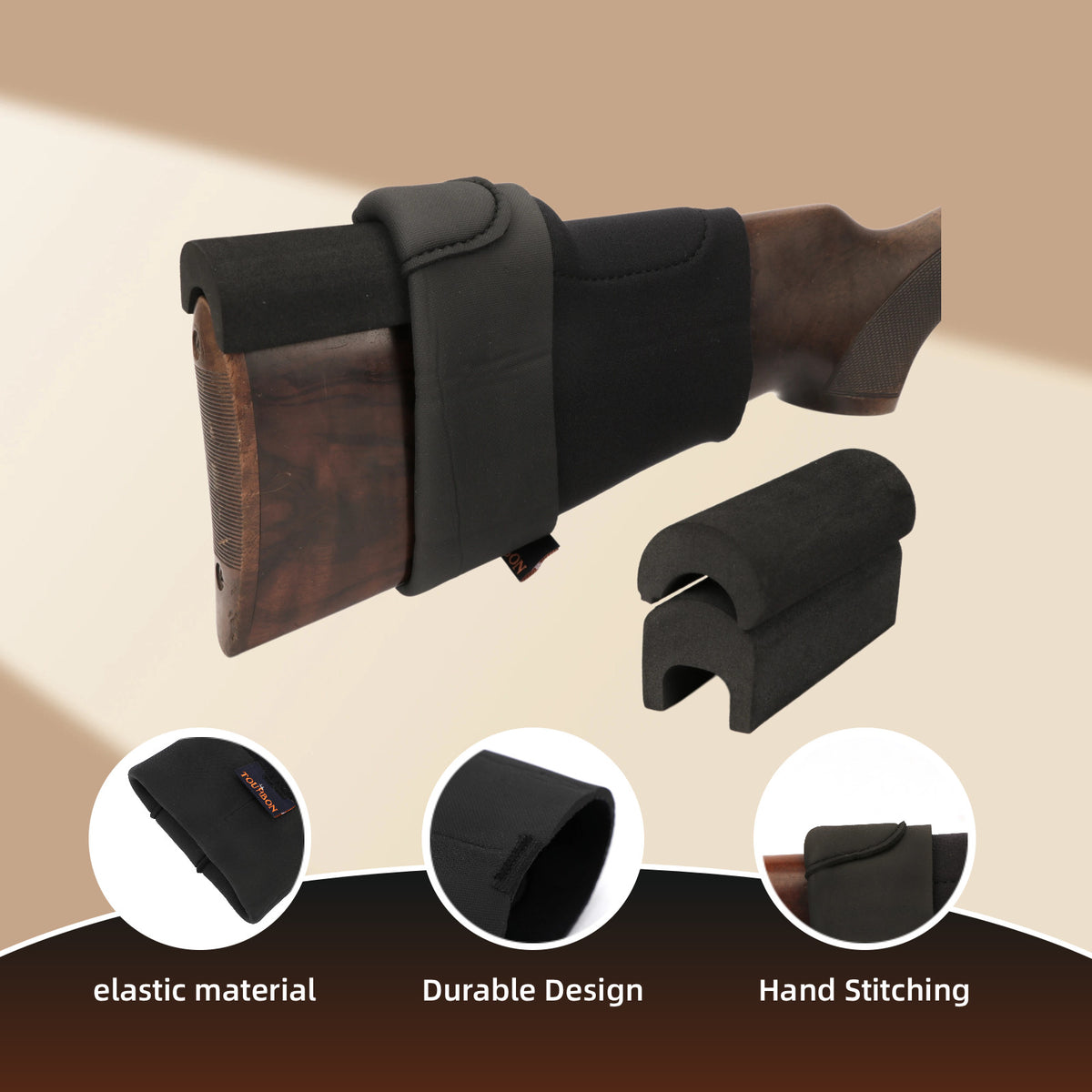 Hunting Cheek Riser Kit with Foam Pads & Neoprene Sleeve for Alignment