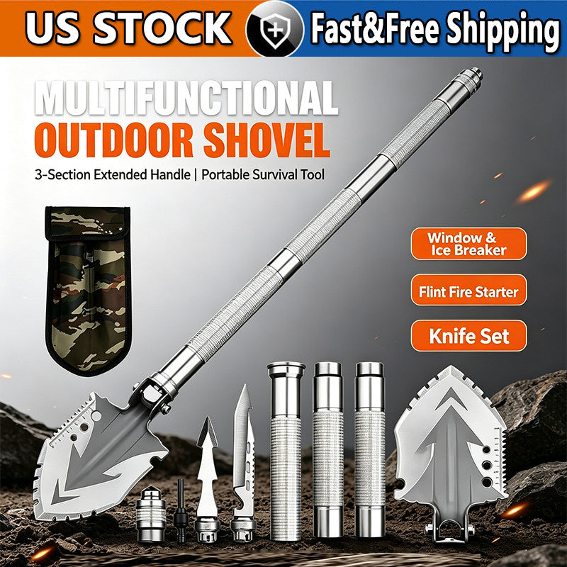 23-in-1 Camping Hiking Folding Shovel Multi-Tool Kit Portable Spade Set