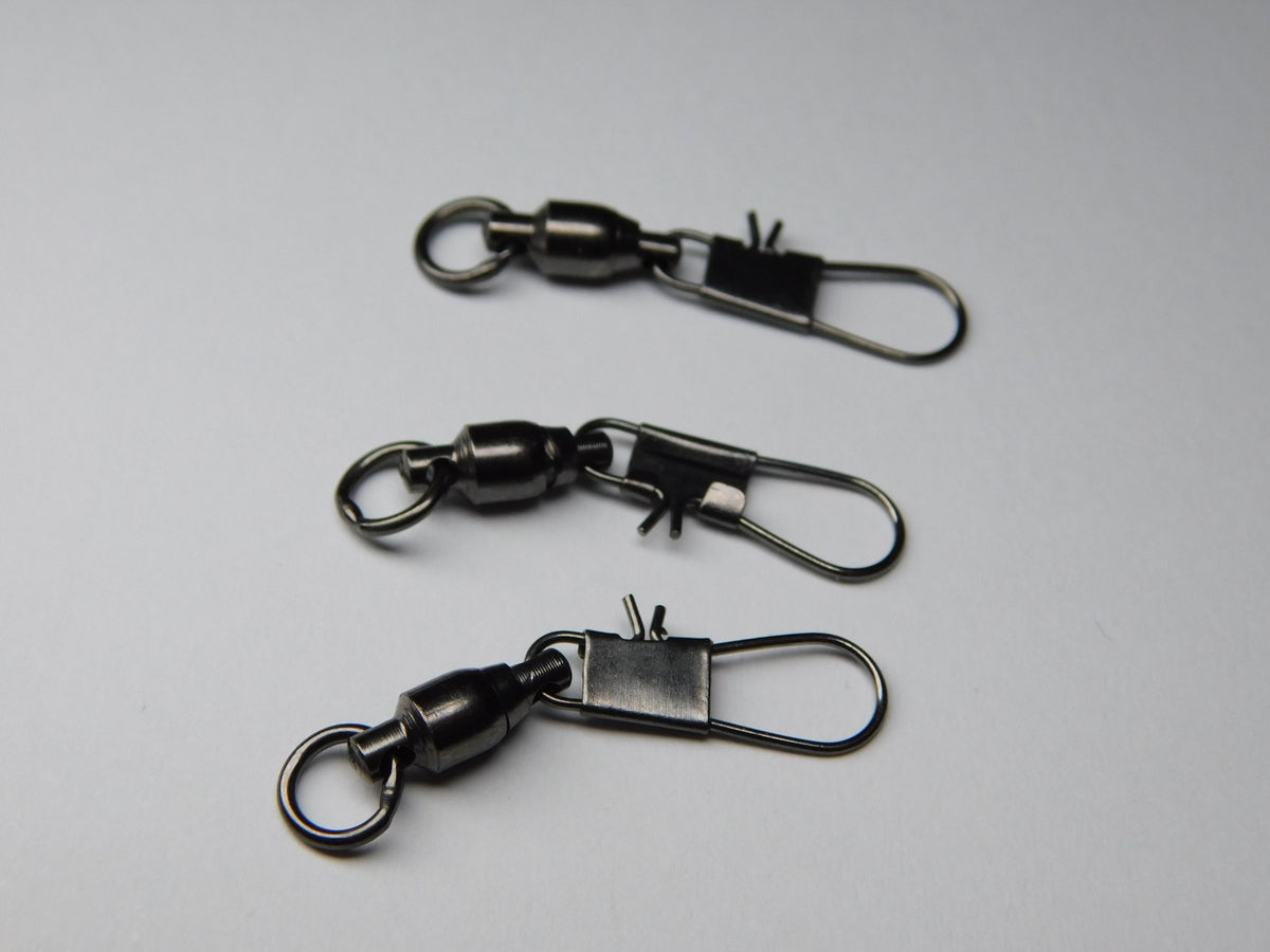 Ball Bearing Swivels Bulk Pack for Fishing - Black Nickel, Sizes 1-4
