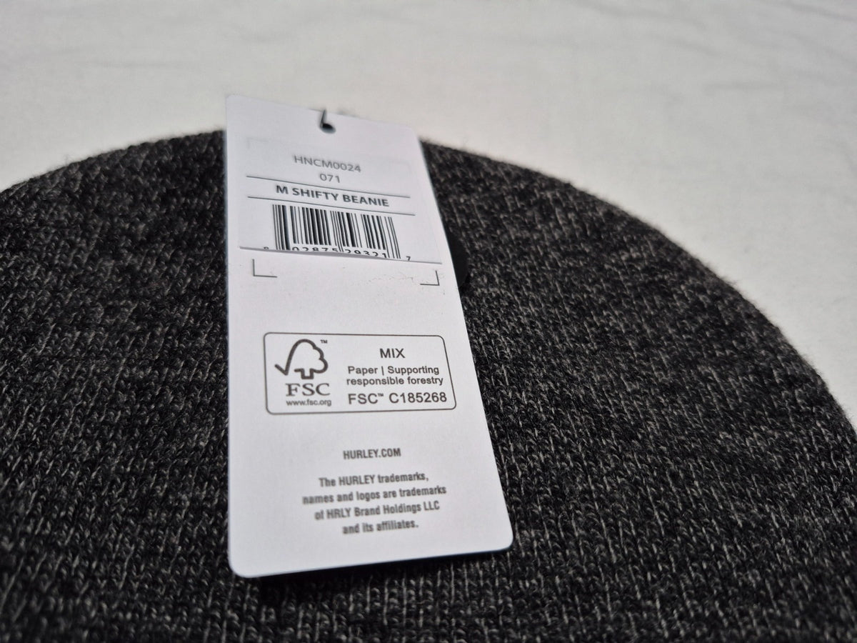 Hurley Icon Cuffed Beanie Men's One Size Gray Heather - Shifty Beanie