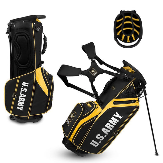 Lightweight Golf Carry Bag with Cooler and Club Organizer - Black and Yellow
