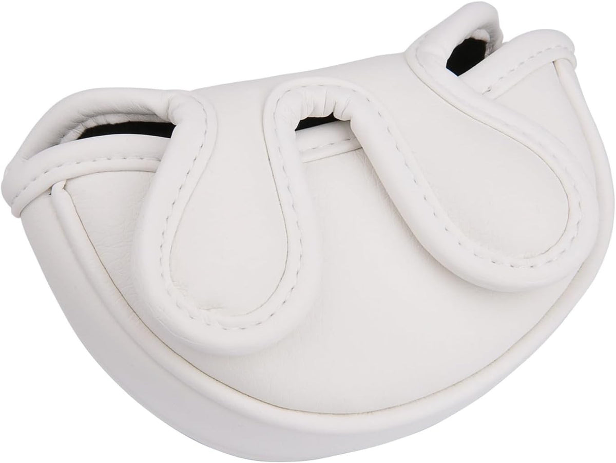 Golf Club Mallet Putter Head Cover White for Center Shaft - Protective & Stylish