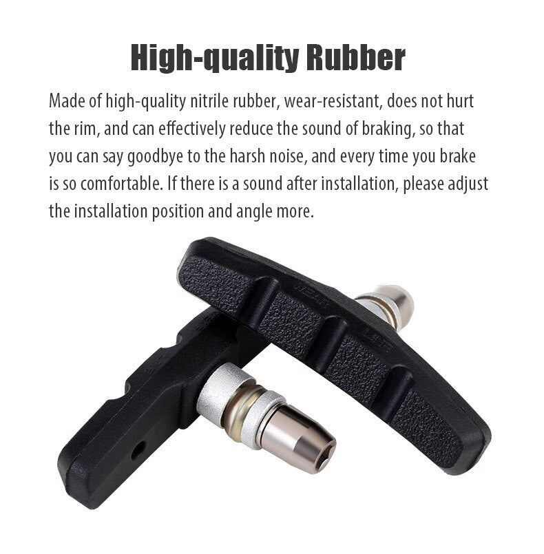 High-Grade Bicycle V Brake Pads Set - 70mm Shoes for MTB, Road, City Bikes