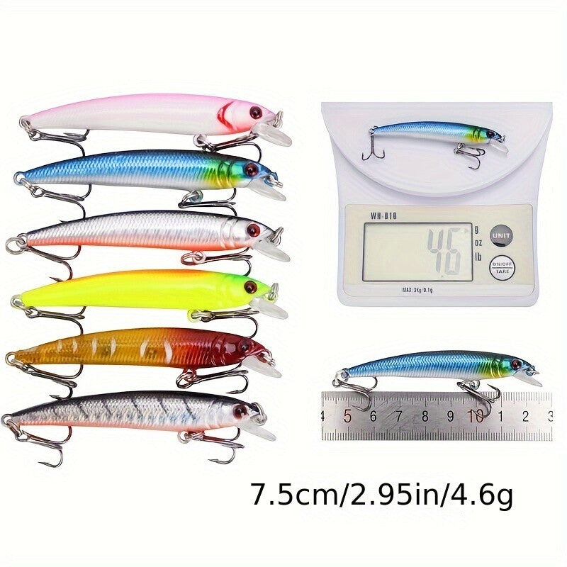 43pcs Minnow Fishing Lures Kit - Hard Plastic Bait Tackle Set