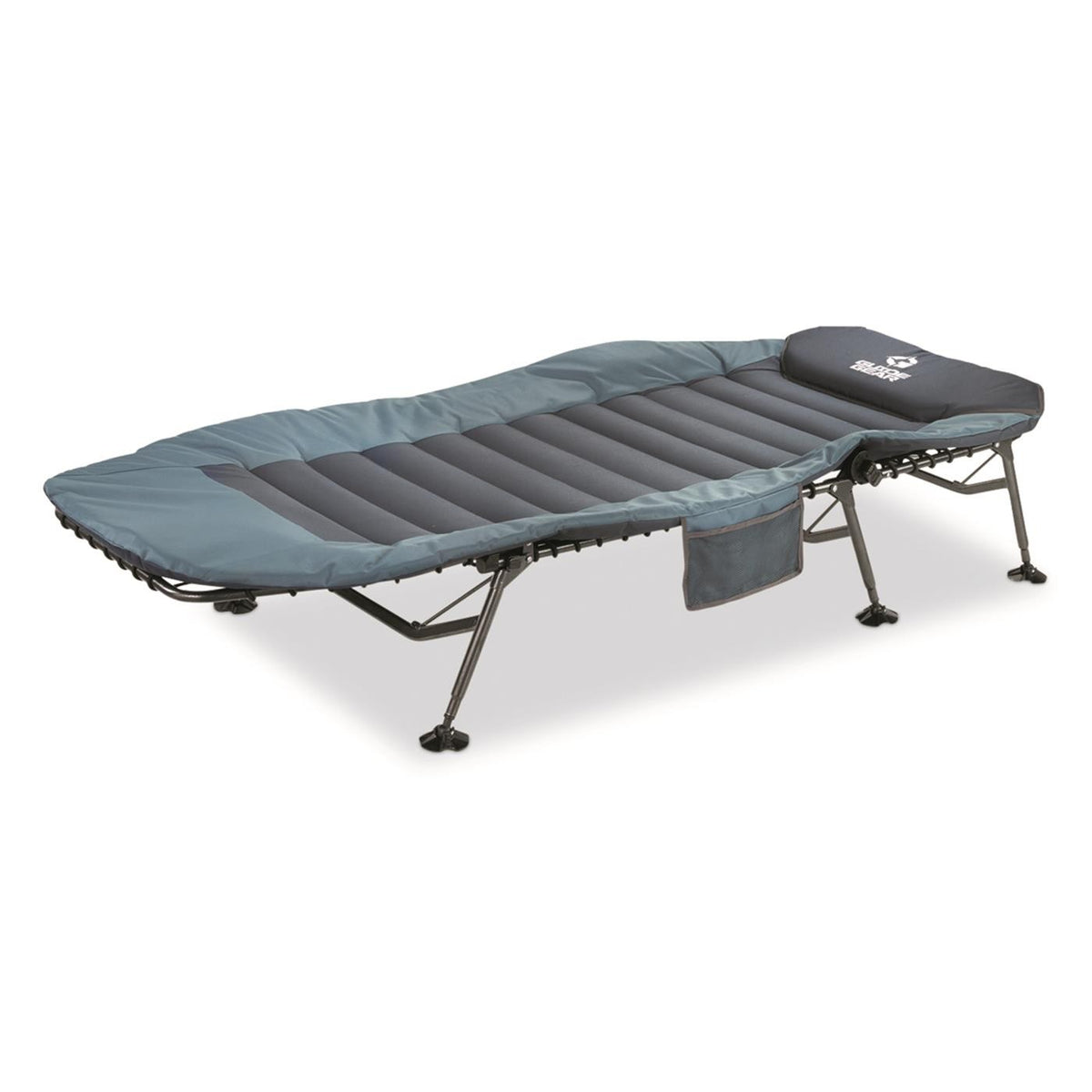 Camping Cot with Padded Mattress-Heavy Duty Steel Frame, Adjustable Back