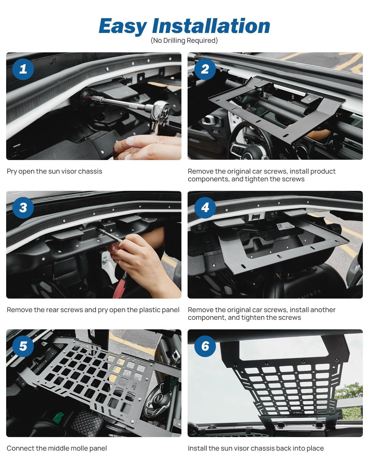 Roof Rack Molle Panel for Jeep Wrangler JL & Gladiator JT Hard Top Camping Storage