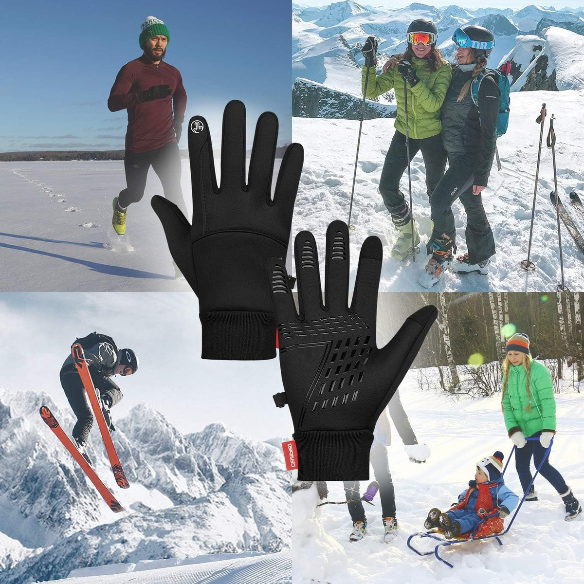 Waterproof Touch Screen Winter Gloves - Thermal Windproof Mittens for Men & Women