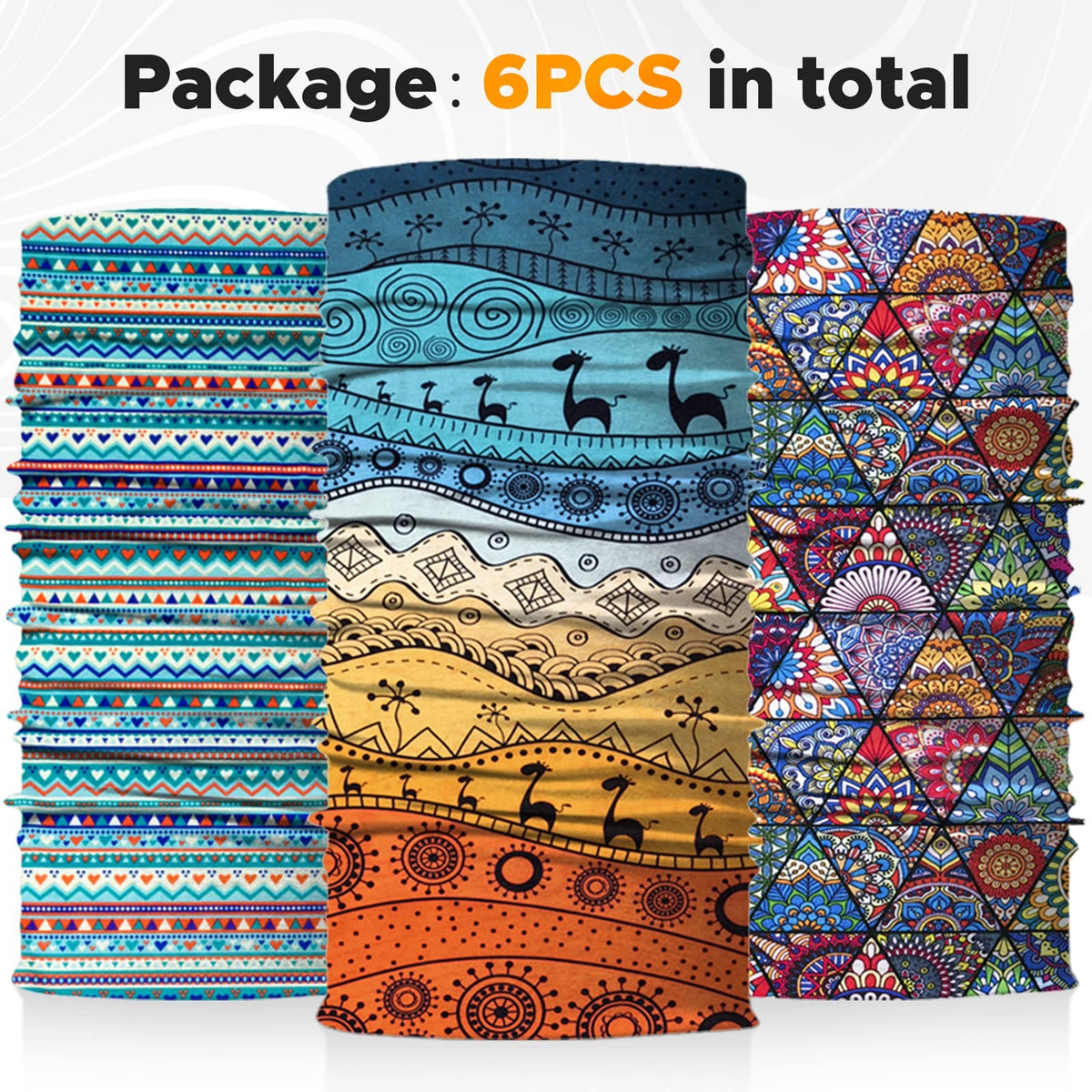 Multi-Color Headwear Bandana Neck Gaiter Head Wrap Headband Balaclava
