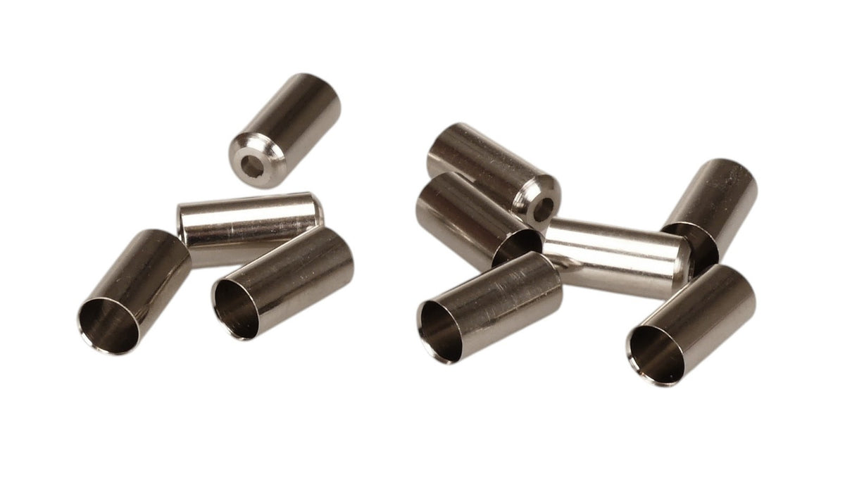 5mm Bicycle Brake Cable Ferrules Pack of 10 Nickel Plated Brass Silver