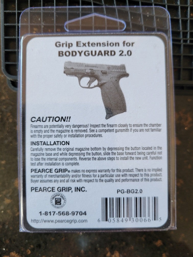 Pistol Magazine Grip Extension for S&W Bodyguard 2.0 10 Round - Factory New