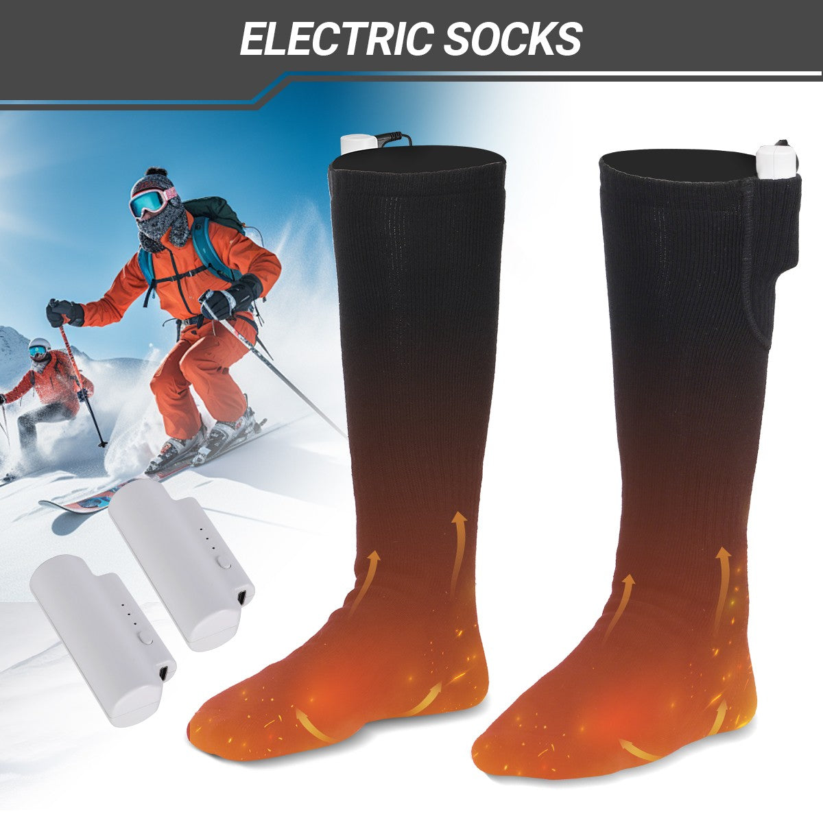 Rechargeable Electric Heated Socks for Men Women Winter Foot Warmer