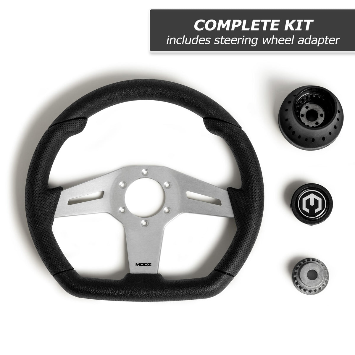 Golf Cart Steering Wheel Kit with Adapter for Club Car, EZGO, Yamaha