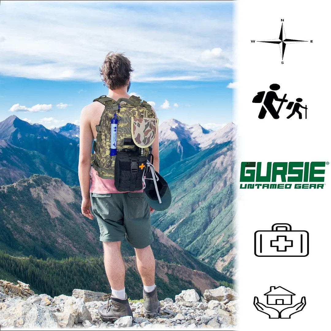 Men's Tactical Survival Gear Kit - Emergency Camping Hiking Travel Equipment