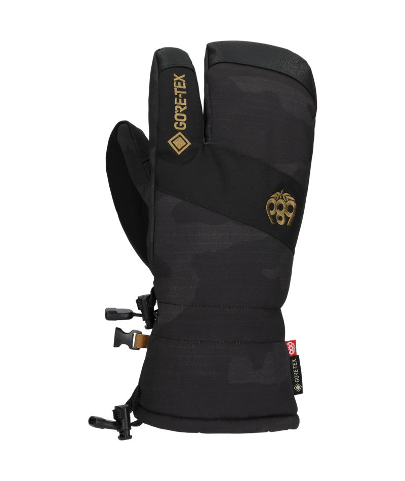 Men's Waterproof Gore-Tex Ski Mittens with Trigger Finger - Black Camo, X-Large