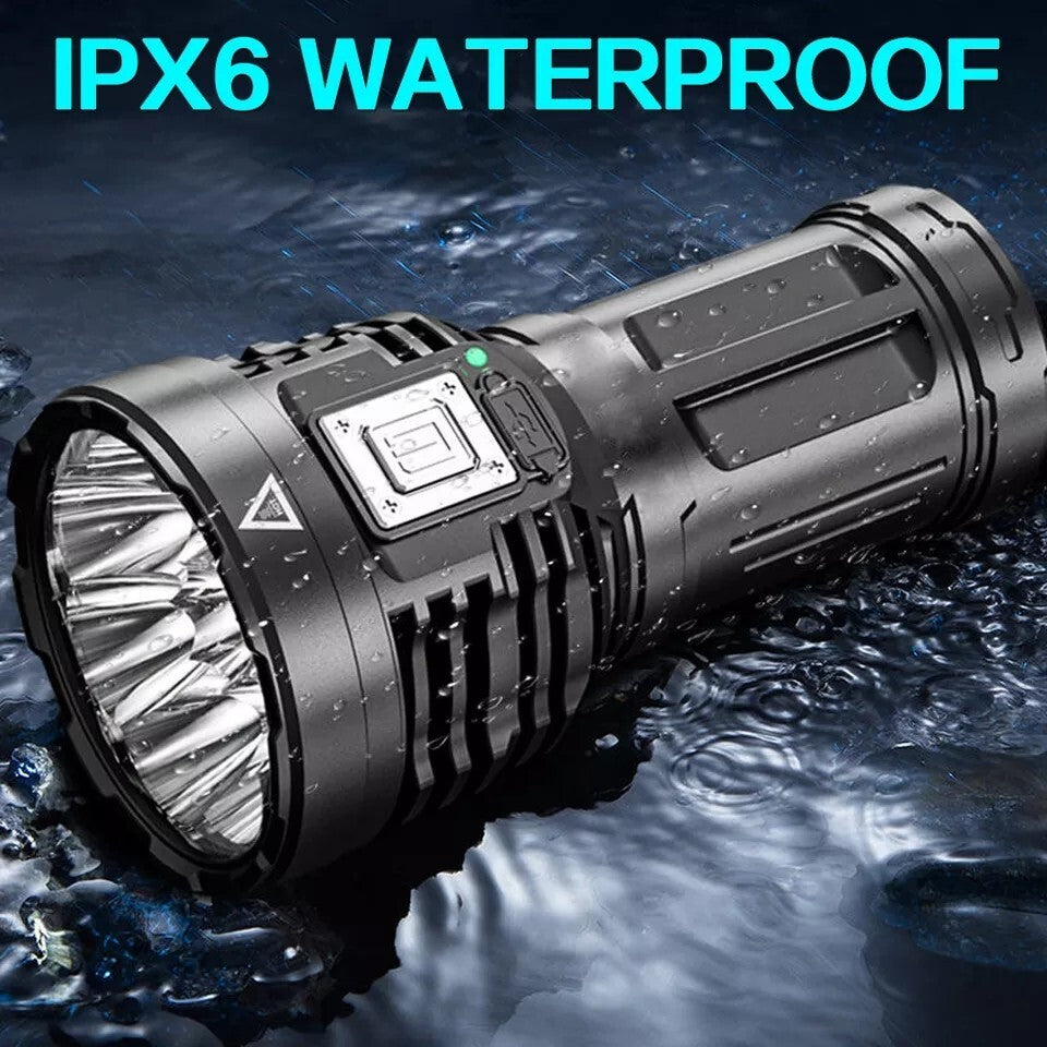 High Brightness Rechargeable LED Torch with 8 LEDs and COB Floodlight