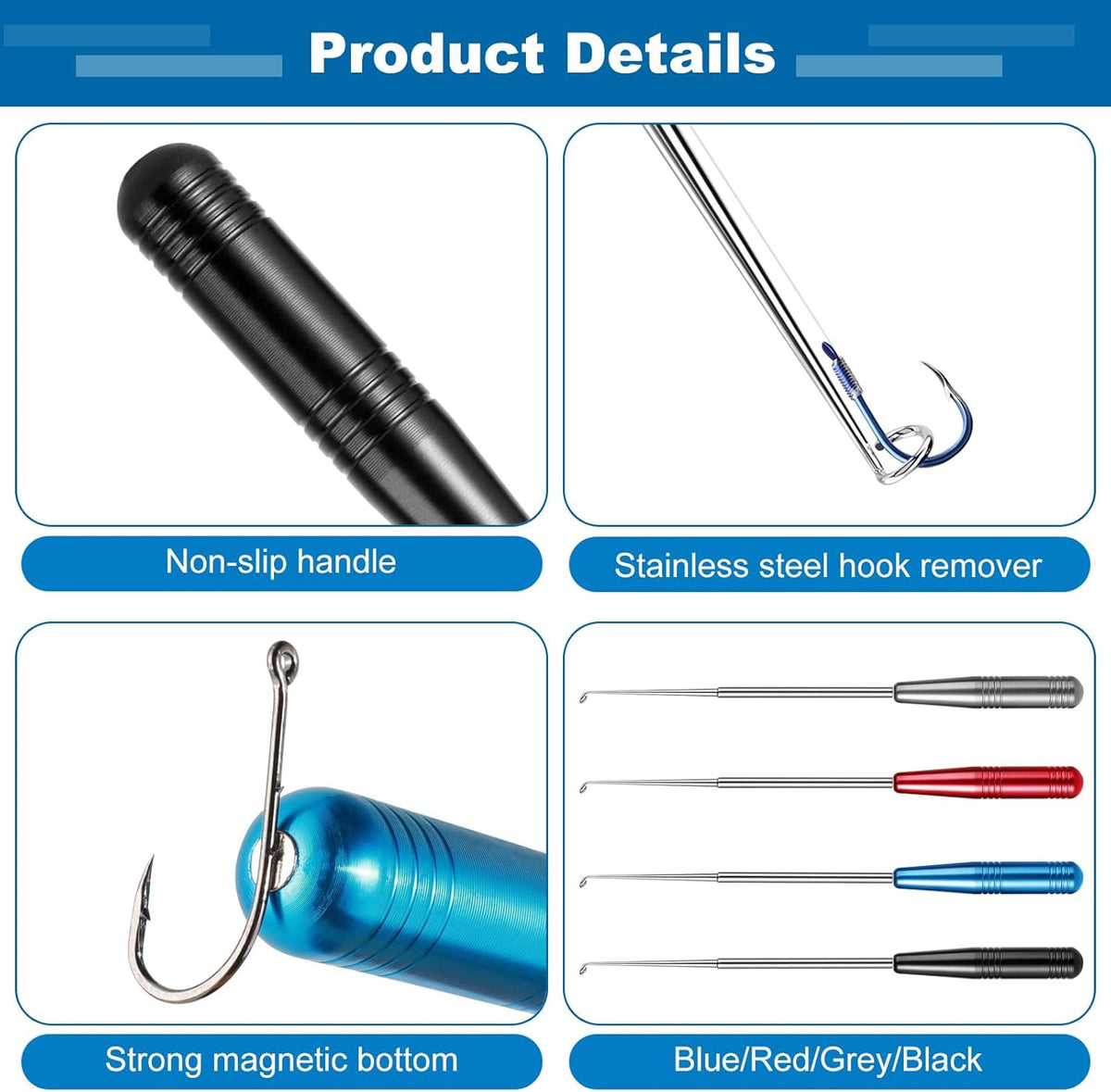 4PCS Fish Hook Quick Release Tool Set - Fishhook Remover Safety Extractor