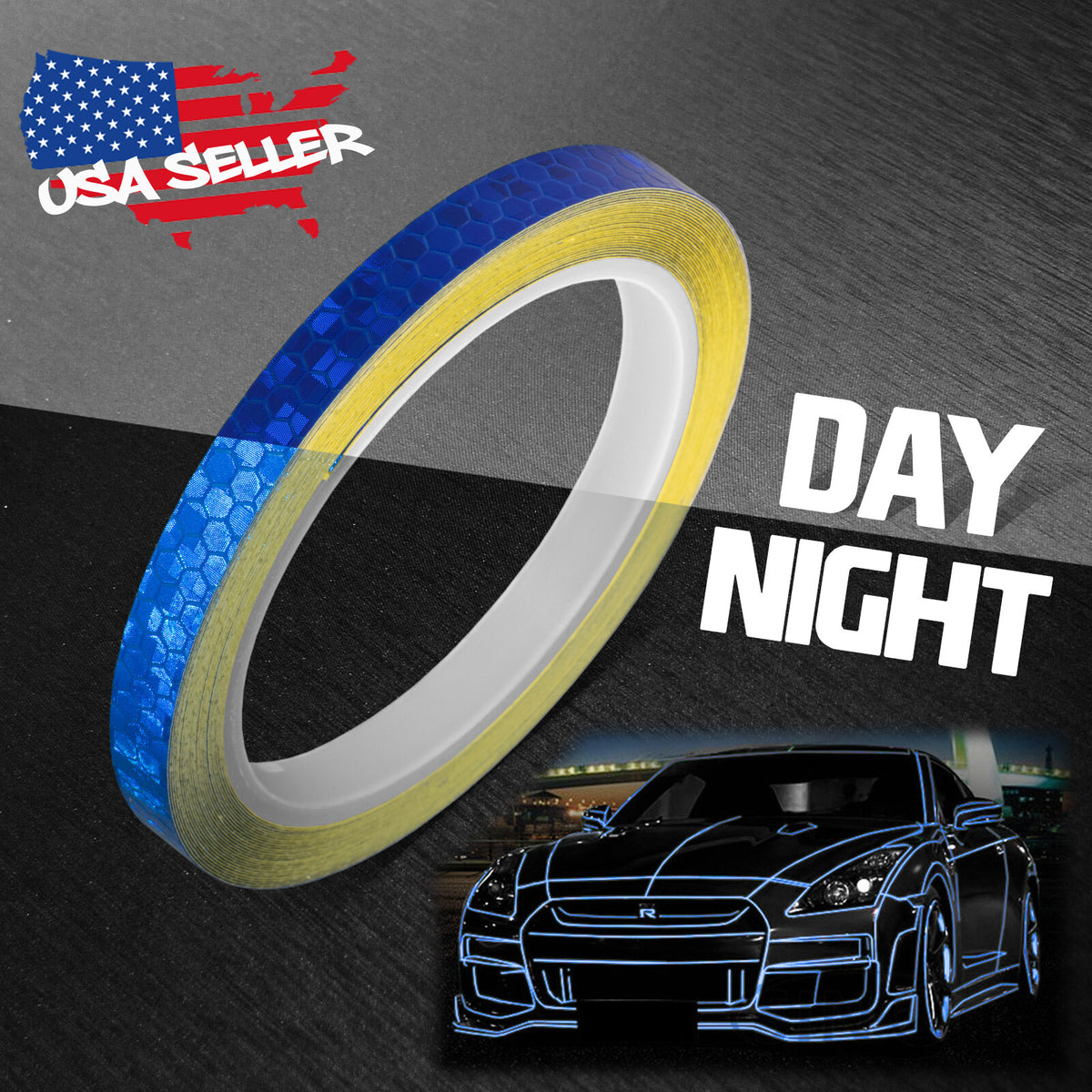 Reflective Safety Tape 26FT Roll Self-Adhesive Pinstripe Decal for Vehicles & Outdoor Gear