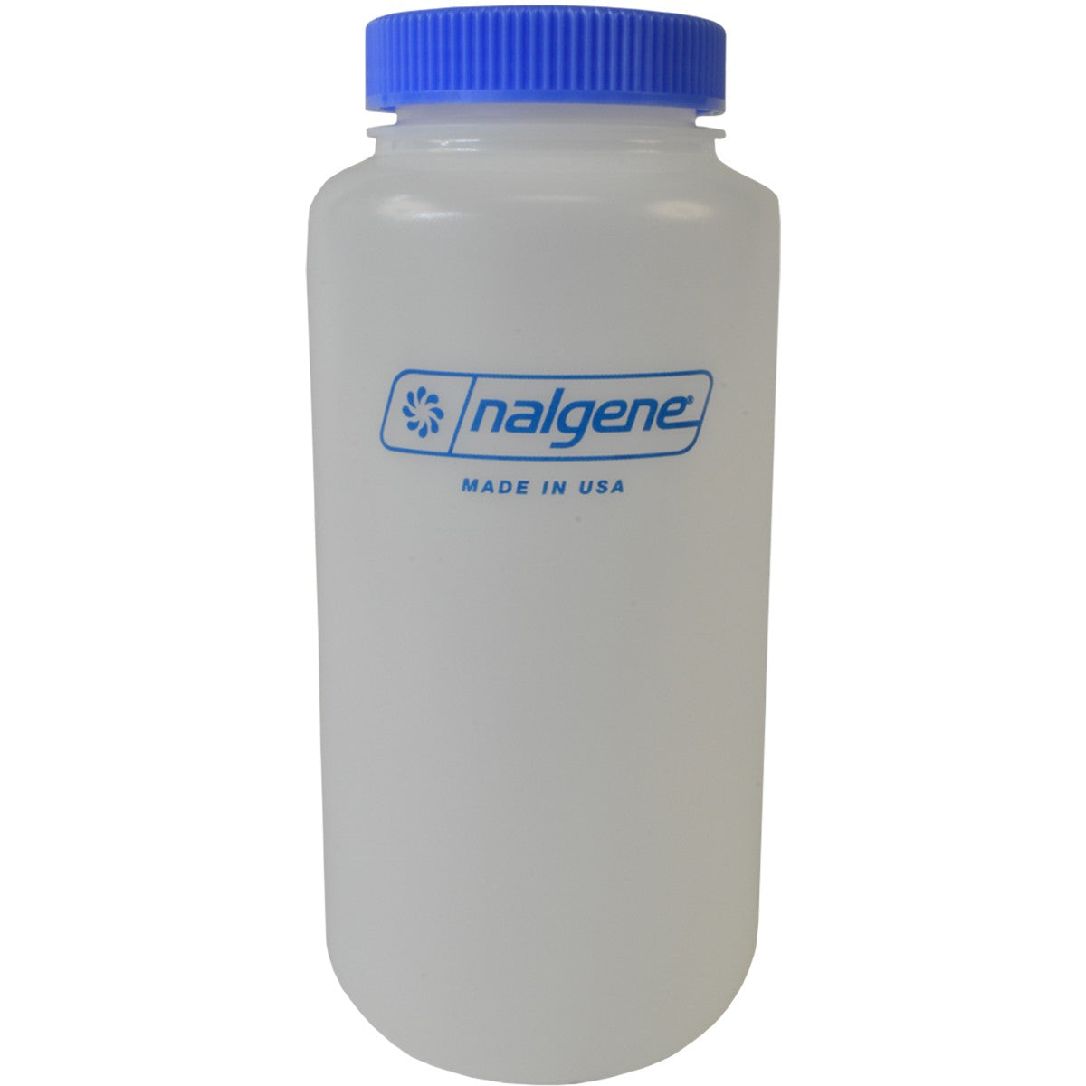 HDPE Plastic Wide Mouth Storage Bottle - Clear/Blue, 16 oz. & 32 oz. Options