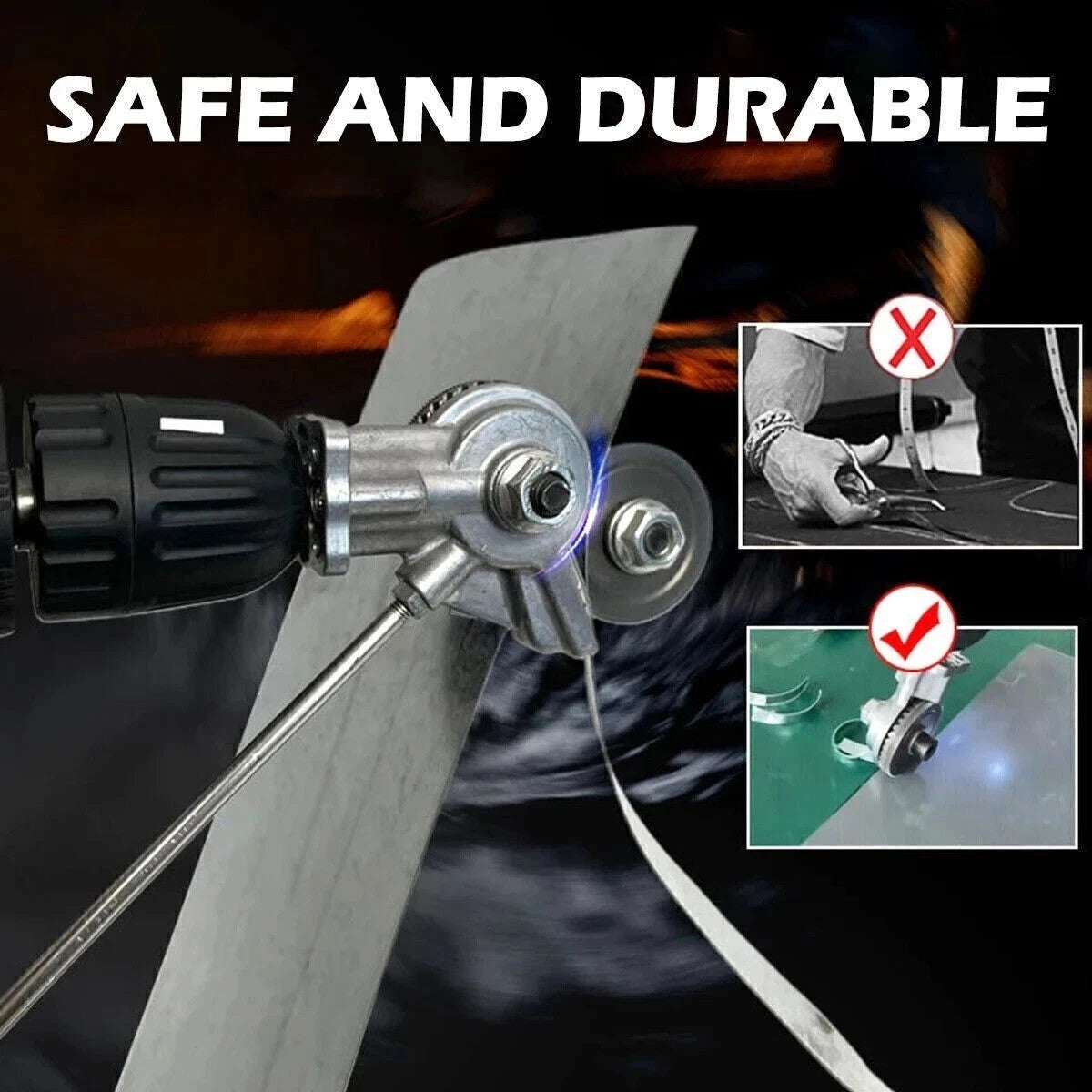 Electric Drill Metal Sheet Cutter Attachment for Impact Drills - 2 Pack