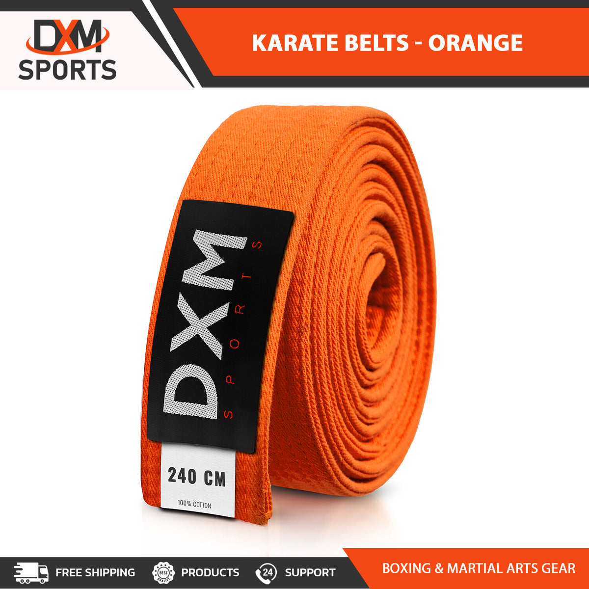 Martial Arts Karate Belts Double Wrap Solid Cotton 240cm for Taekwondo & More