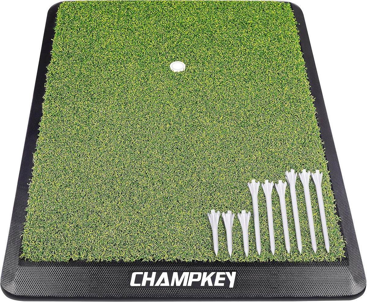 Golf Practice Mat 13x17 with Rubber & Plastic Tees - Compact Design