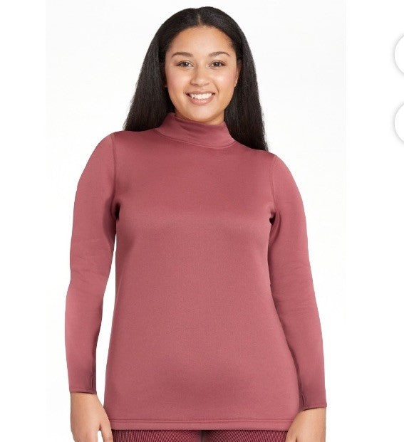 Size L Mock Neck Shirt for Women Base Layer Thermal Top - Wild Ginger