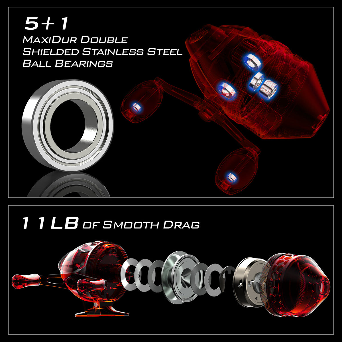 High Speed Spincast Fishing Reel with 10 LB Monofilament Line - Durable and Smooth
