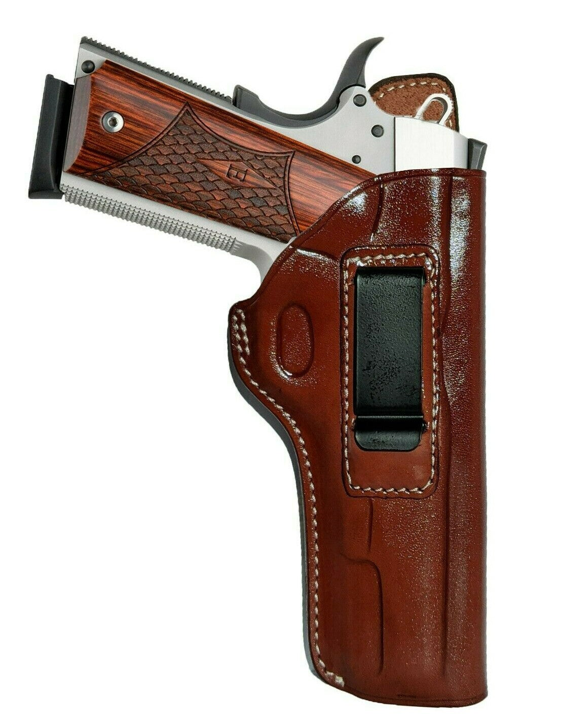 Leather IWB Concealed Carry Holster for 1911 5-inch Handguns - Right Hand