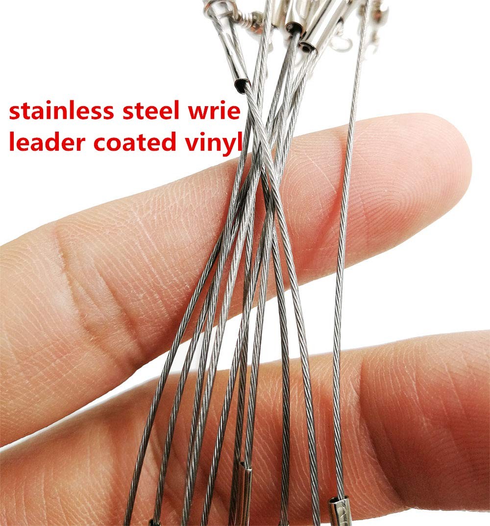 Saltwater Fishing Wire Leaders Set 10pcs Hi-Low Rig Tackle with Swivels