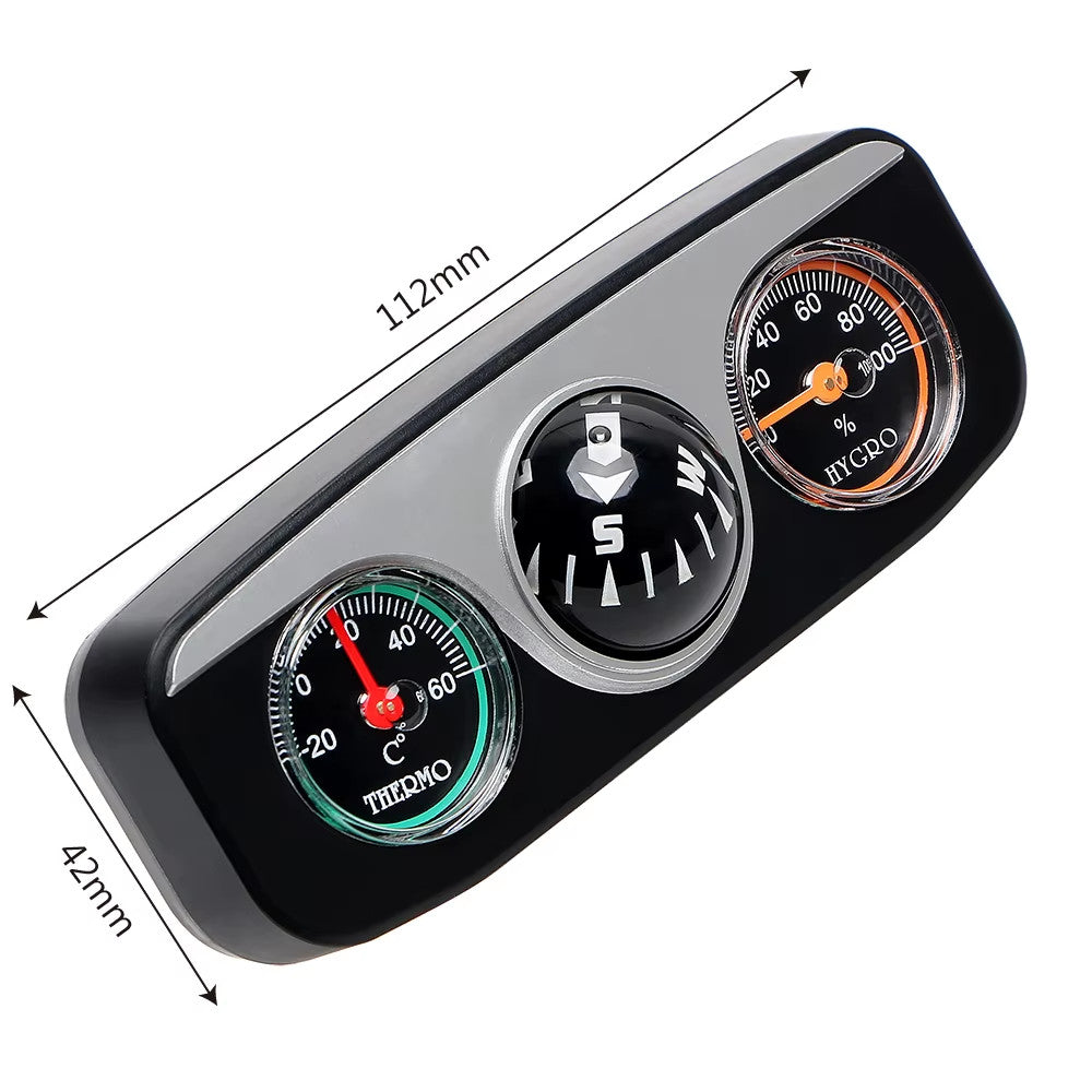 Car Decoration Compass Thermometer Hygrometer Auto Boat Vehicle Accessory