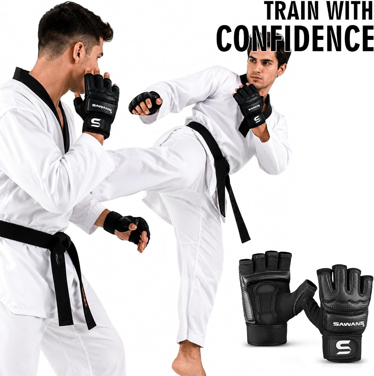 Martial Arts MMA Boxing Gloves with Wrist Support and Punch Bag Protection