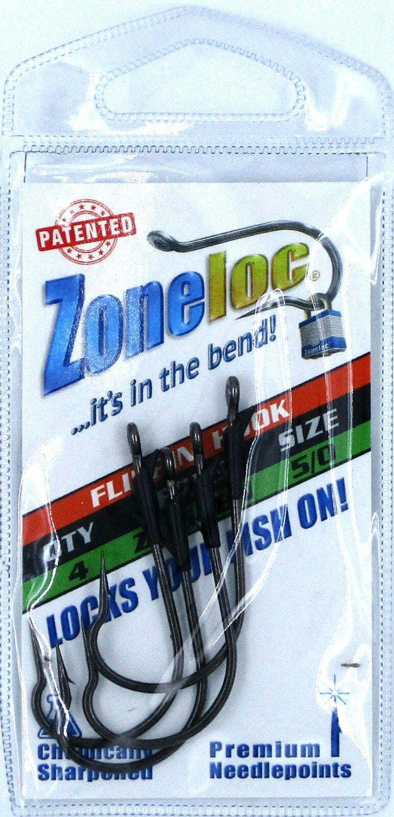 Fishing Hooks Pack - Heavy Duty Flippin' Hooks Size 5/0 Black Chrome, 10 Pack