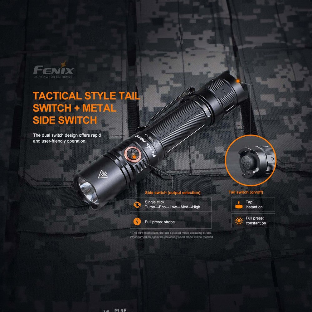 Rechargeable LED Flashlight with 1700 Lumens, Black - Tactical & Emergency Use