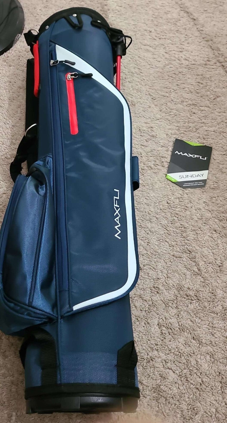 Lightweight Golf Stand Bag with Single Strap - Navy USA 2022 Sunday Model