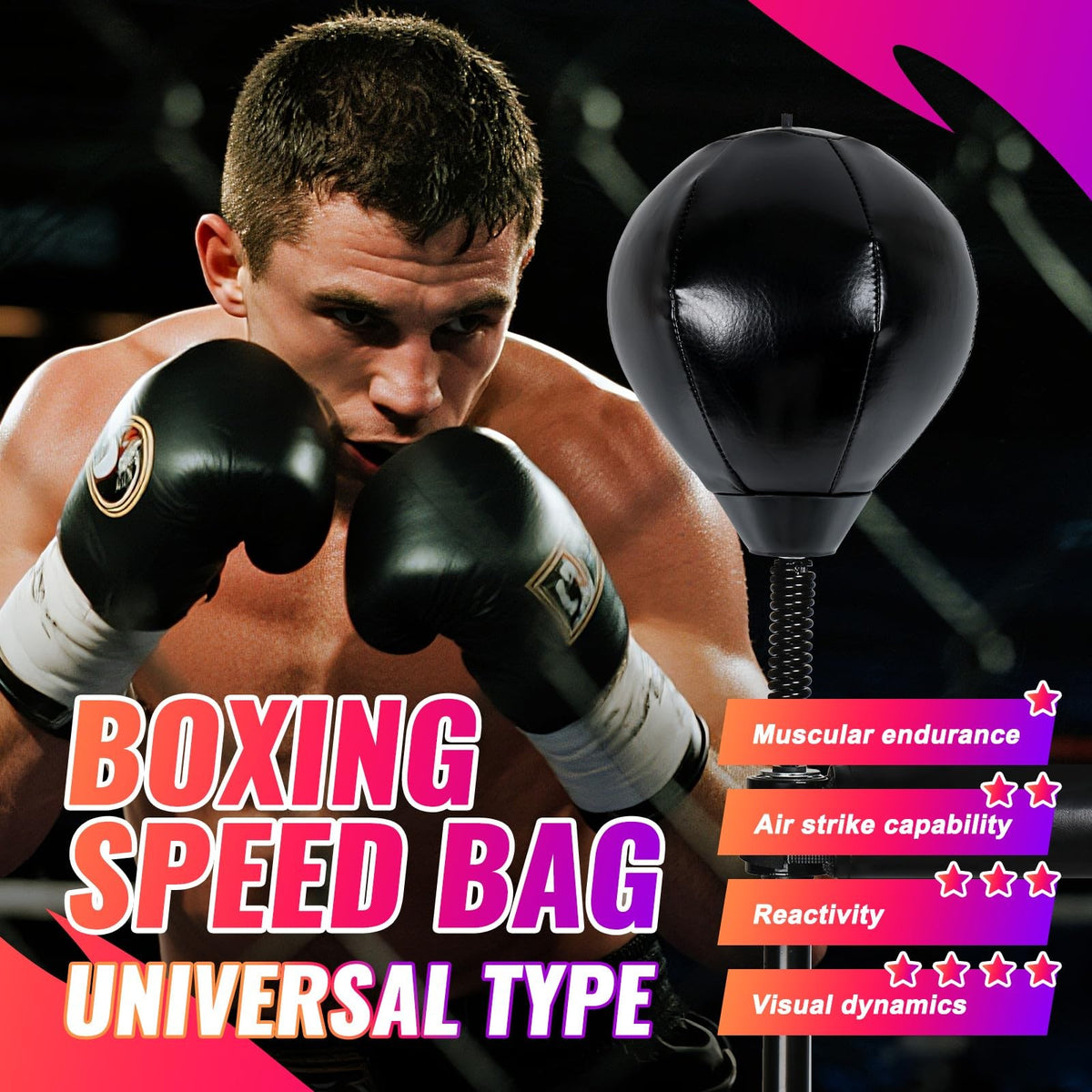 Boxing Speed Bag Replacement Set with 8mm Screw & Durable Sandbag