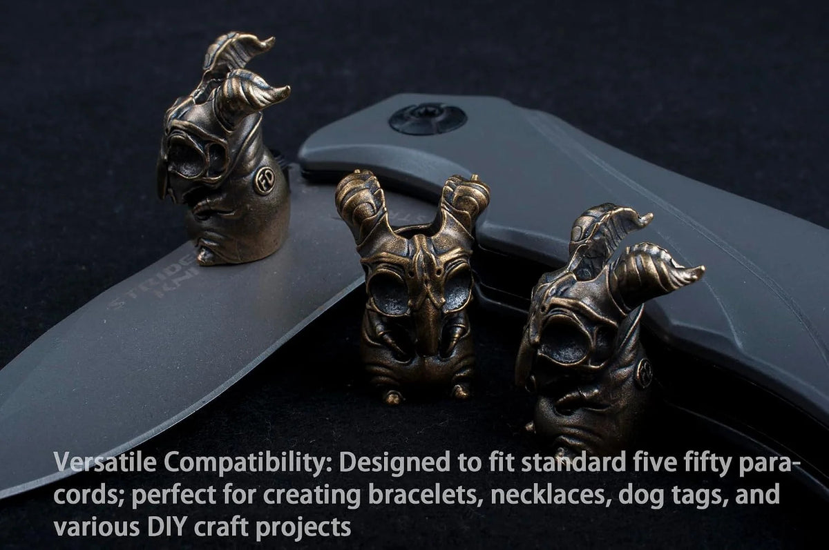 Copper Skull Paracord Beads for Survival Knife Lanyard Keychains Zipper