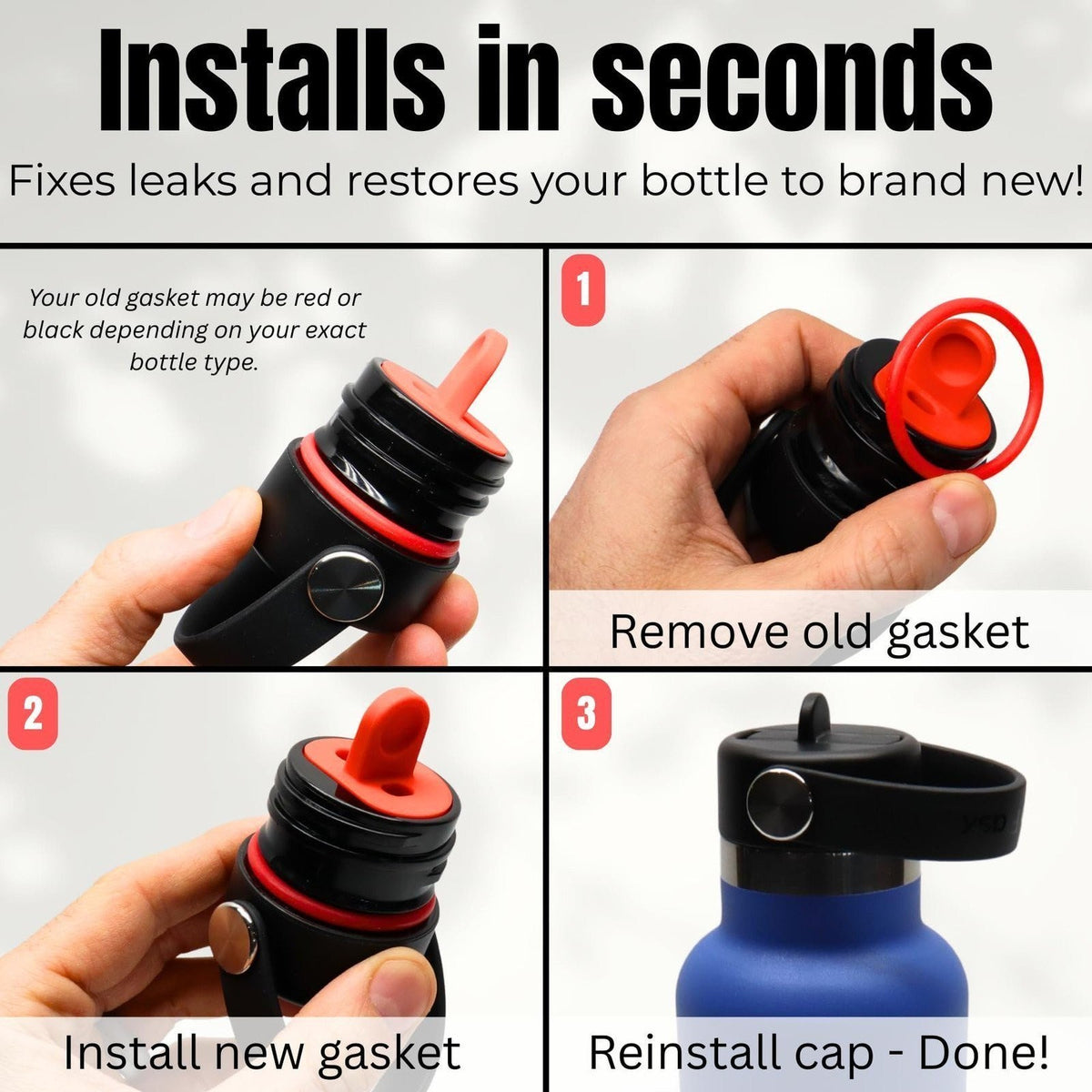 Replacement O-Ring Gaskets for Hydro Flask Narrow Mouth Flex Caps - 8 Pack